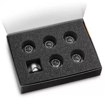 EK Water Blocks EK-Quantum Torque 6-Pack HDC 12 Sukimo momento veržliaraktis sidabrinis 1/4 colio 6 vnt.