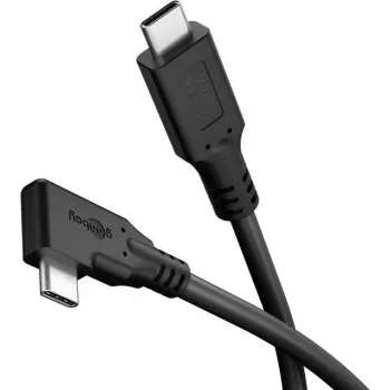 Goobay USB-C laidas 90° USB4 1 m juodas - 240 W 40 Gbit/s maitinimas (79432)