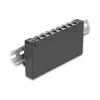 Patch panel DELOCK Mini Desktop RJ45 8 prievadų Cat.6A ekranuotas juodas ant stalo, sienos ar DIN bėgio