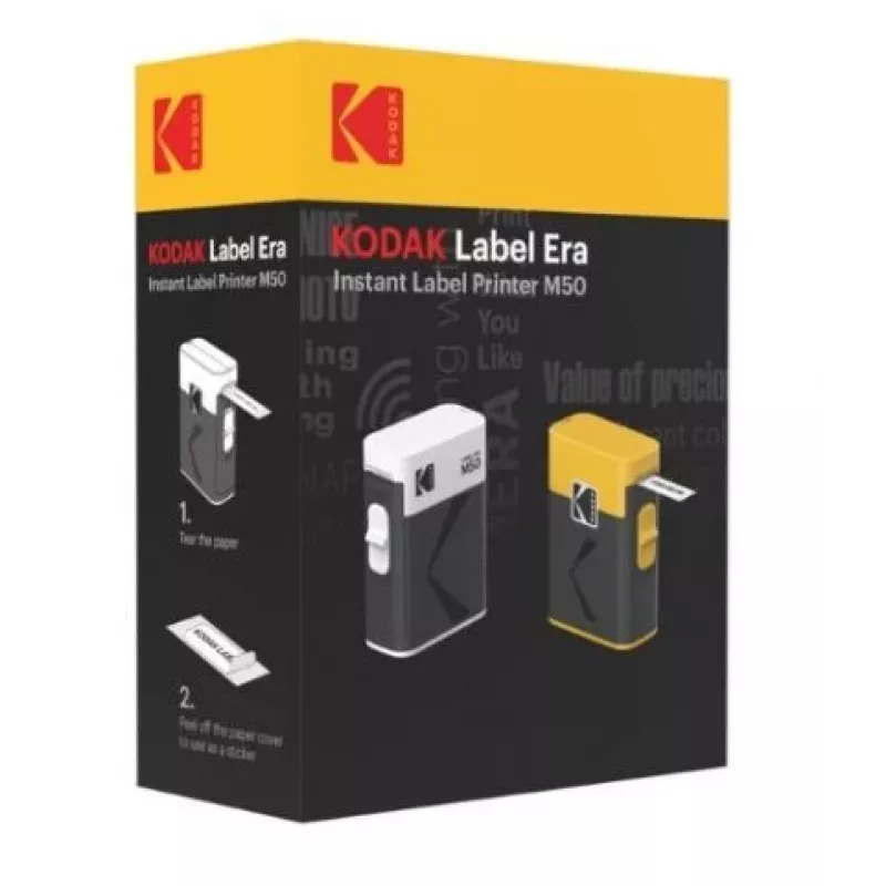 Kodak Label ERA M50 Bluetooth etikečių spausdintuvas 14 mm juostoms su geltonu ritiniu