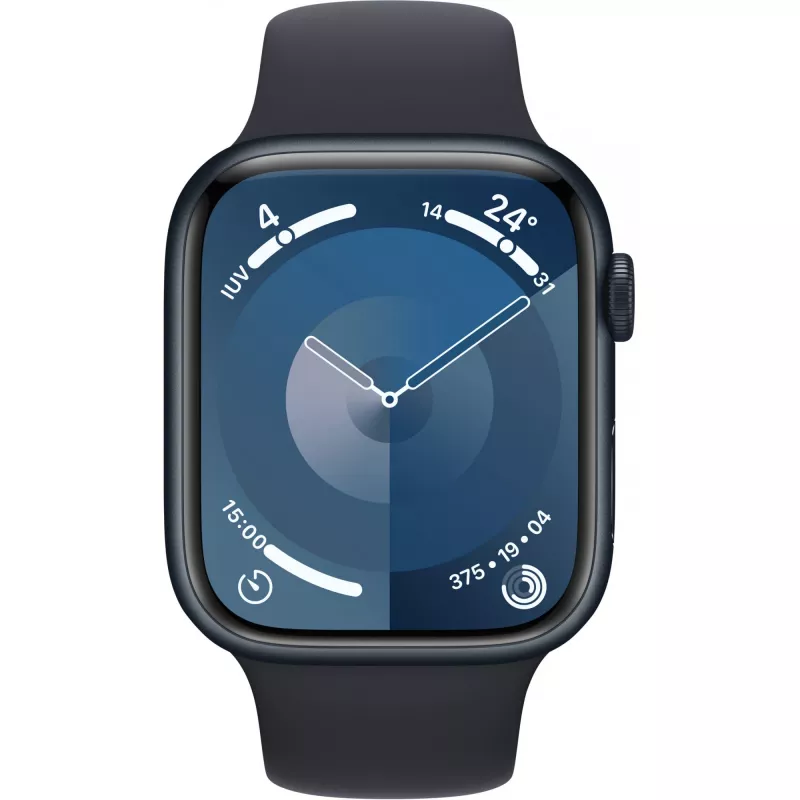 APPLE Watch Series 9 GPS + Cellular 45mm Midnight Aliuminio korpusas su Midnight Sport juostele - M/L (MRMD3QF/A)