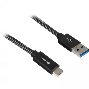 Sharkoon USB 3.2 Gen 2 laidas USB-A kištukas > USB-C juoda/pilka 1 metras - Laidas - Skaitmeniniai/Duomenys