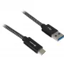 Sharkoon USB 3.2 Gen 2 laidas USB-A kištukas > USB-C juoda/pilka 1 metras - Laidas - Skaitmeniniai/Duomenys