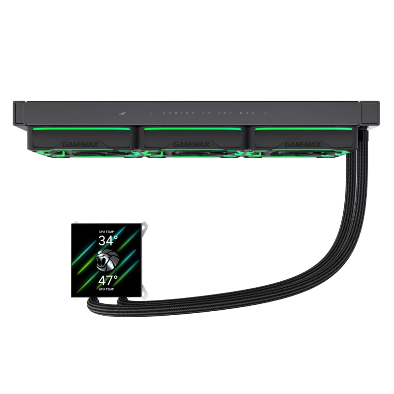 Gamemax HAILSTORM 360 LCD | 360 mm skysčio aušintuvas procesoriui | Juodas