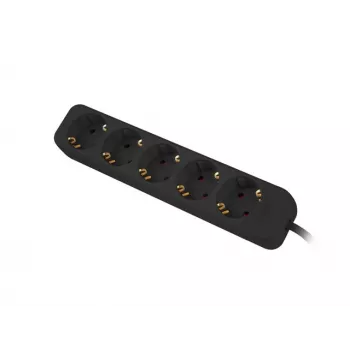 Prailginimo laidas Lanberg PS0-05F-0300-BK 3 m, 5 kištukinių lizdų, juodas