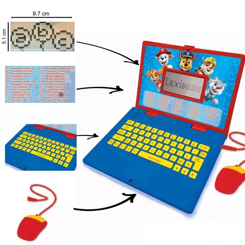 Mokomasis nešiojamas kompiuteris lexi book JC598PAi17 Paw Patrol dvikalbis PL/ENG su 124 užduotimis