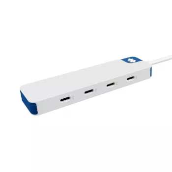 Hyper HyperDrive Flex 4 prievadų USB-C šakotuvas, Baltas/Mėlynas | HD5201BUGL