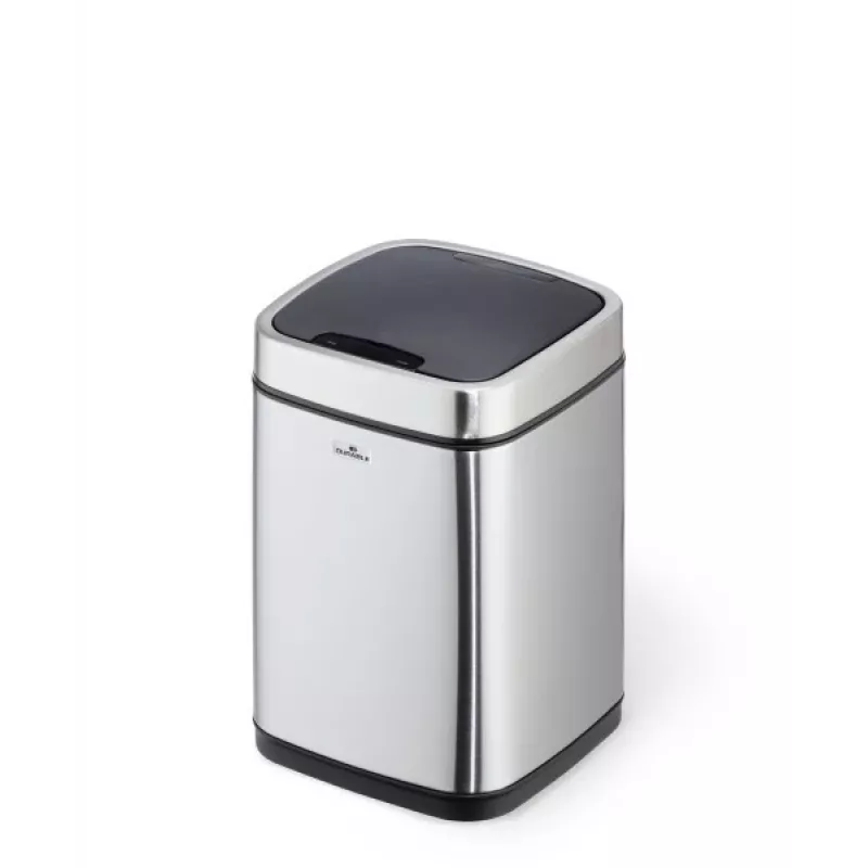 Šiukšliadėžė Durable NO TOUCH 6L stačiakampė nerūdijančio plieno sidabrinė juoda