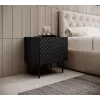 Nakties staliukas Cama ONDA 50x40x54 cm juodas MDF/medžio drožlių plokštė 2 vnt. rinkinys