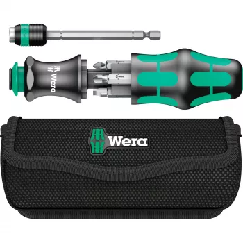 Wera Kraftform Kompakt 25 atsuktuvų su antgaliais rinkinys, 7 vnt., juodas/žalias