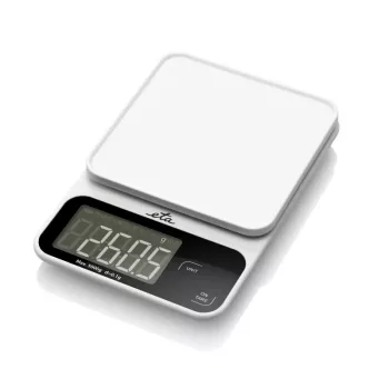 Elektrinės virtuvinės svarstyklės ETA POPI balta – 5 kg, 1 g tikslumas, LCD ekranas, AAA baterijos