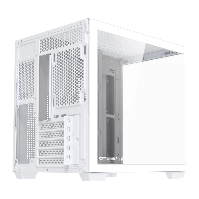 Kompiuterio korpusas DarkFlash B275 (baltas) mid-tower ATX, priekinis I/O, grūdintas stiklas