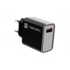 NATEC AC greitasis laidinis sieninis įkroviklis Ribera — 18 W (5–15 V, iki 3 A), 1× USB-A, Huawei FCP/SCP, juodas