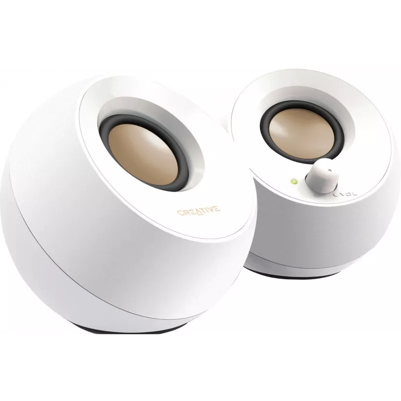 Garsiakalbiai Creative Pebble 2.0 stereo, balti