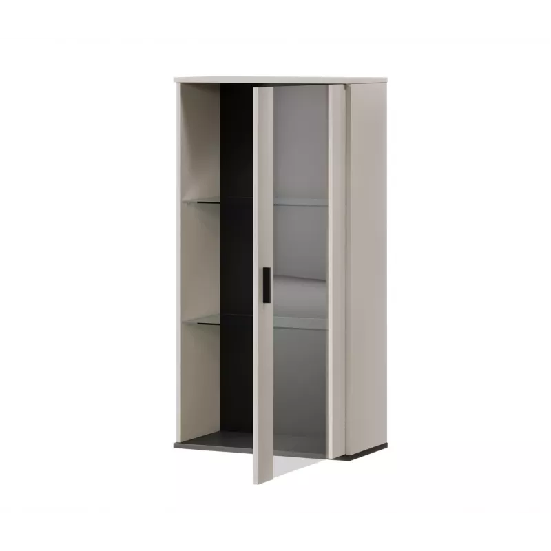Sieninė spintelė Cama Meble S2 SOHO 60x29x112 cm – kaspinas/juoda