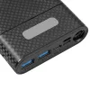 Akyga AK-BC-04 išorinės baterijos korpusas 8x 18650 Li-Ion elementams, 18 W, USB-C + 2x USB-A, LED žibintuvėlis, juodas