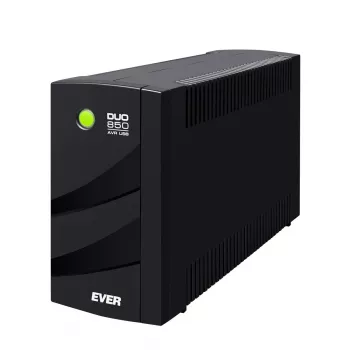 EVER DUO 850 AVR USB - nepertraukiamo maitinimo šaltinis (UPS) - AC 230 V - 550 W - 850 VA - vienfazis - 2 x Bleisure 5 Ah - USB - 6 išvesties lizdai