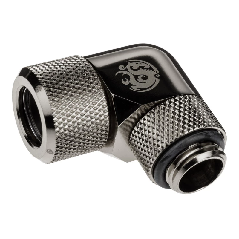 Adapteris 90° BitsPower Advanced Multi-Link G1/4 colio AG prie 12mm OD kietojo vamzdelio, sukamas