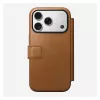 Dėklas folio Nomad Modern Leather Folio, skirtas iPhone 17 Pro, oda + aliuminis, 6,3 colio (16 cm), Tan, 3 kortelių kišenės