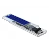 Išorinis dėklas SSD DELOCK 42620 M.2 NVMe PCIe su USB Type-C moterišku lizdu, skaidrus