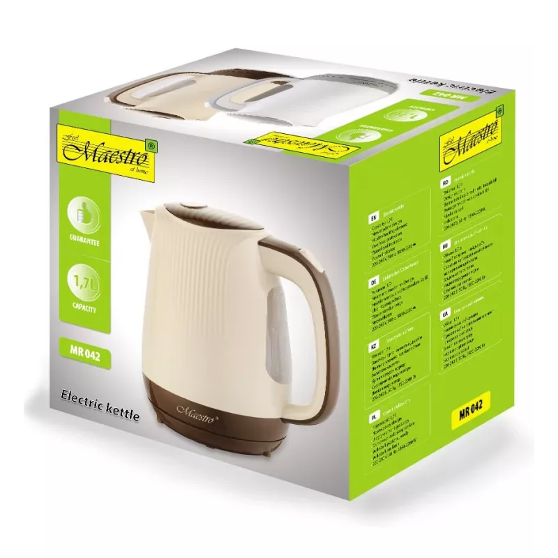 Feel-Maestro MR042 beige elektrinis virdulys 1,7 L Smėlinė, Ruda 2200 W