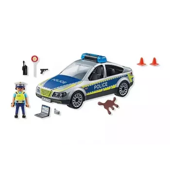 Playmobil policijos automobilis su sirena ir mirksinčia šviesa, įvairiaspalvis, plastikas, 3+