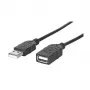 MANHATTAN Hi-Speed USB 2.0 ilginimo laidas, A tipo kištukas - A tipo lizdas, juodas, 1,8 m (338653)