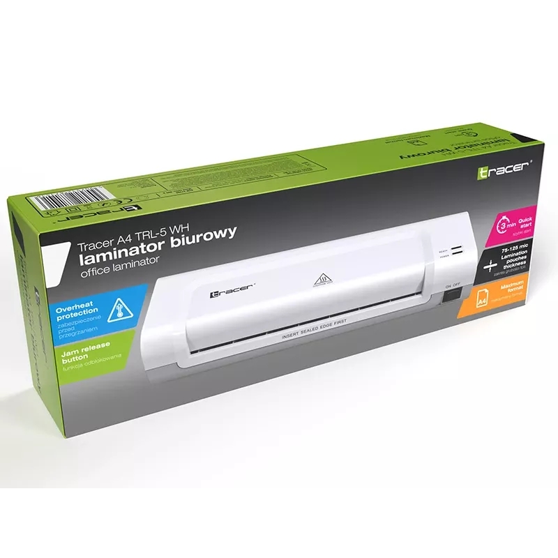 Karštas laminatorius Tracer TRL-5 WH 280 mm/min Baltas