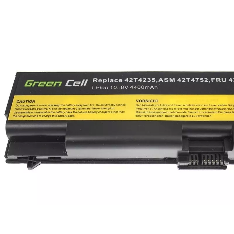 Green Cell LE05 baterija, skirta Lenovo ThinkPad T410 T420 T510 T520 W510 Edge 14 15 E525 — 11,1 V 4400 mAh Li-Ion, 6 elementų, juoda