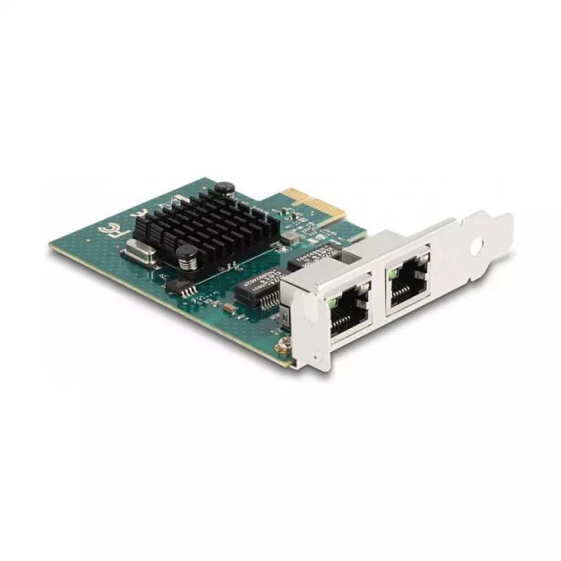 DeLOCK PCI Express x1 kortelė su 2 x RJ45 Gigabit LAN BCM pilka