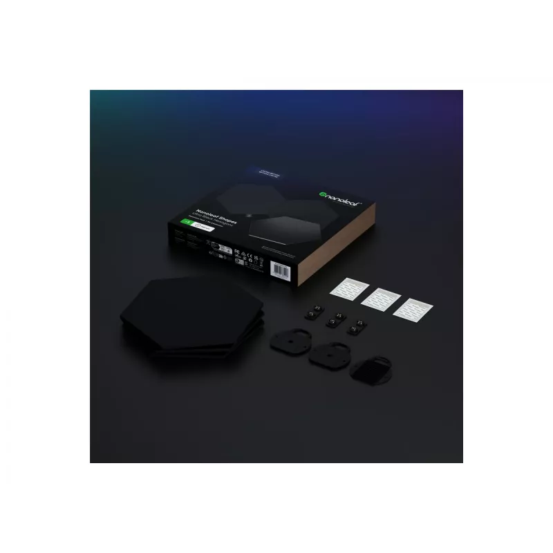 Nanoleaf NL42-0101HX-3PK išplėtimo rinkinys – itin juodi šešiakampiai (riboto leidimo)
