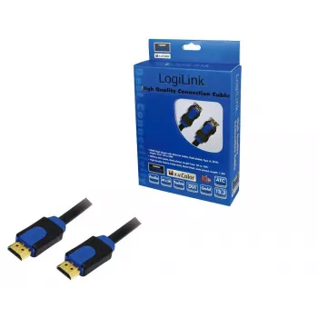 LogiLink HDMI Kabel High Speed, mit Ethernet Kabel, 1,0 m zur Übertragung von Audio, Video und Ethernet Daten (CHB1101)