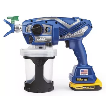 GRACO ULTRA AIRLESS DAŽŲ PURKŠTUVAS (2 x 2AH DEWALT+ akumuliatorius) + KREPŠYS