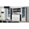 Sideboard Cama Meble UNI pilkos/baltos spalvos blizgesys, 2 durys, 2 lentynos, 1320×380×920 mm