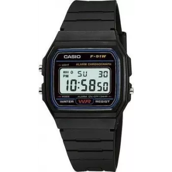 Casio F-91W-1YEF juodas laikrodis