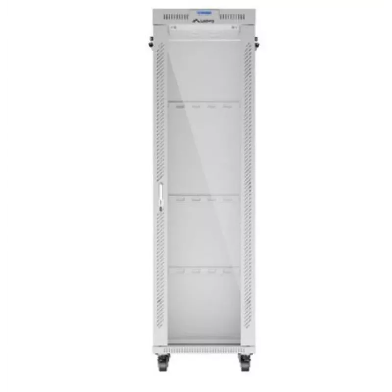 Laisvai pastatomas stovas LANBERG FF01-6842-12SL 42U, 600×800 mm, 2121 mm aukštis, 1200 kg talpa, IP20, pilka
