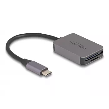 DeLOCK USB Type-C SD/Micro SD kortelių skaitytuvas, aliuminis, 5000 Mbit/s