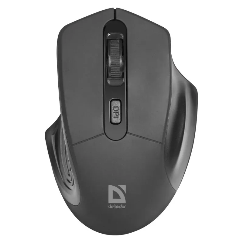 Belaidė optinė pelė DEFENDER Datum MB-345 RF, dešinei rankai, 1600 DPI, 3 mygtukai, USB RF imtuvas, juoda