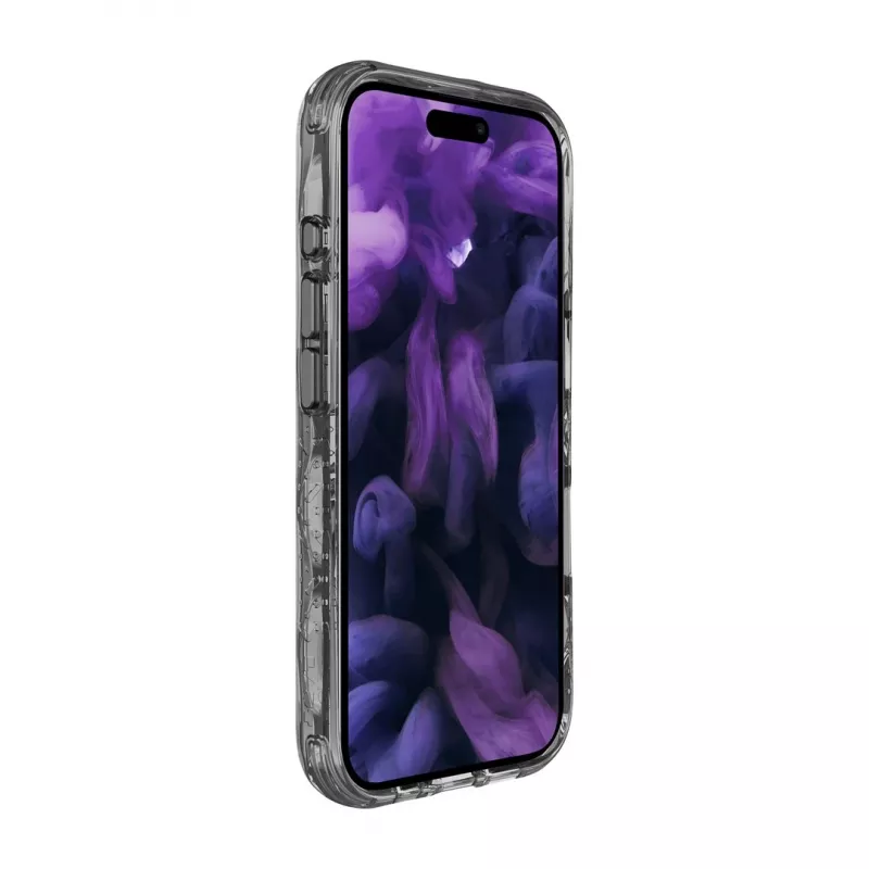 Dėklas LAUT CRYSTAL MATTER X, skirtas iPhone 16 serijai, permatomas juodas