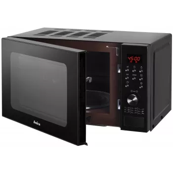Mikrobangų krosnelė Amica AMGF20E1GB su lygiu paviršiumi ir griliu, 20 L, 700 W, juoda