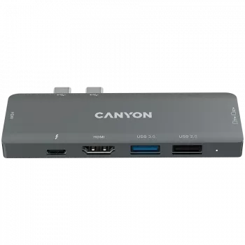 Canyon DS-5 USB 2.0 Type-C pilkos spalvos SD kortelių skaitytuvas 60 Hz