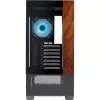 Cooler Master Elite 690 kompiuterio korpusas, Midi bokštas, ATX, grūdintas stiklas - 4x ARGB ventiliatoriai, medis, juoda
