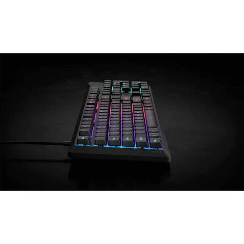 Corsair K55 CORE RGB klaviatūra žaidimams USB QWERTZ vokiška juoda