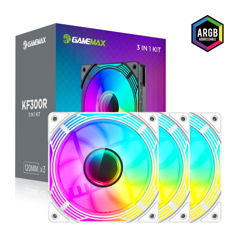 Gamemax KF300R BK White korpuso ventiliatorius