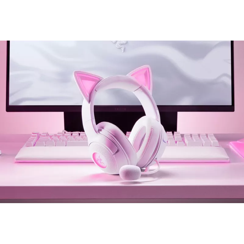 Ausinės Razer Kraken Kitty V2 Wired USB Type-A Baltos