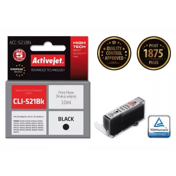 Activejet ACC-521BN kasetė rašalui (Canon CLI-521Bk pakaitalas; Supreme; 10 ml; juoda)