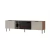 Spintelė televizoriui Cama Meble ALMERA 180.5×42×52.5 cm riešutas/šampanas su juodu židiniu