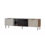 Spintelė televizoriui Cama Meble ALMERA 180.5×42×52.5 cm riešutas/šampanas su juodu židiniu