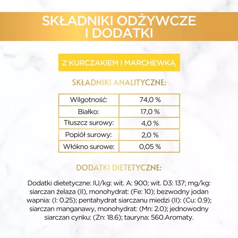 GOURMET GOLD - Sūrus pyragas su vištiena ir morka 85g
