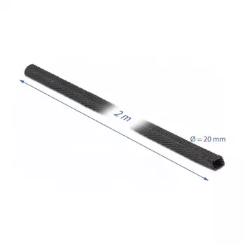 Termosusitraukiantis vamzdelis DeLOCK Fabric 2 m x 20 mm 2:1 juodas
